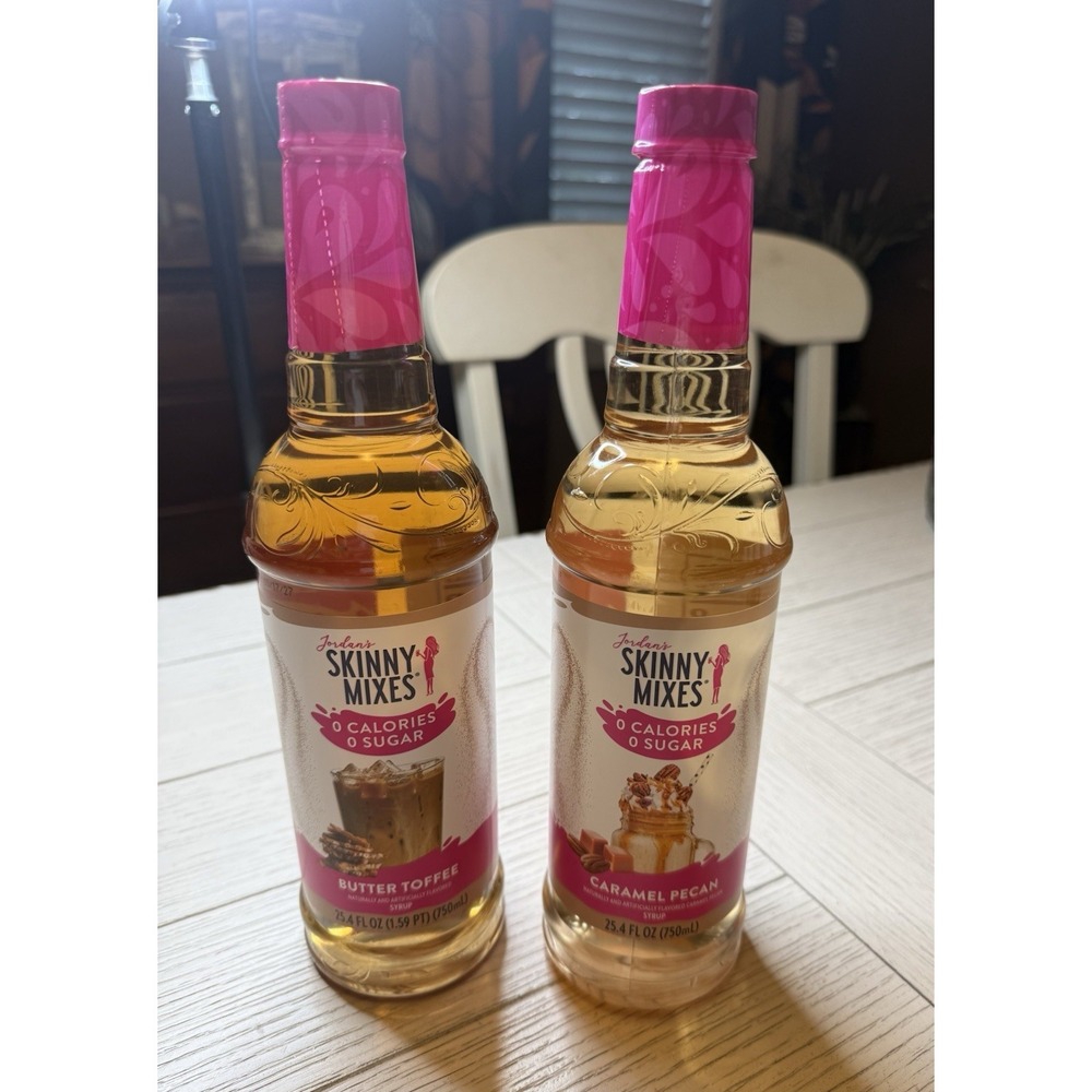 Jordan's Skinny Mixes Syrup 0 Calories 0‎ Sugar 25.4 FL OZ  750mL, 2 Bottles NEW